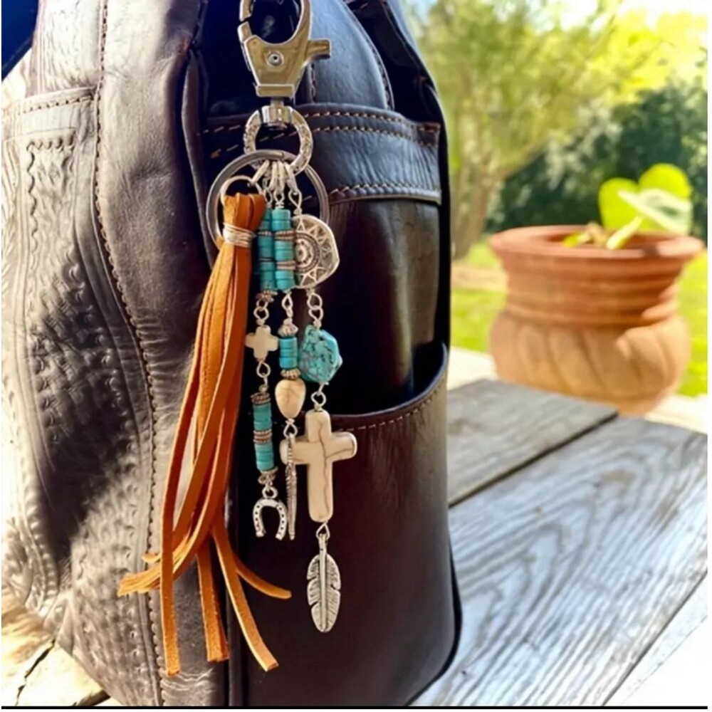 Western Boho Tassel Keychain
